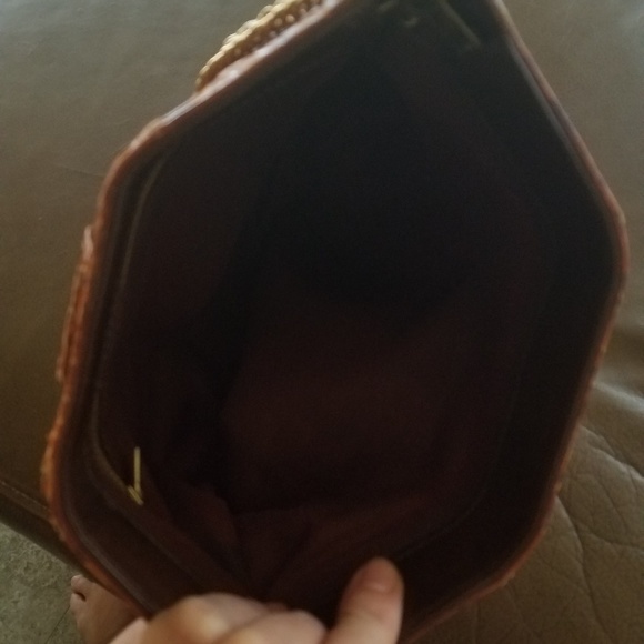 Vintage 70s Snakeskin Purse with Gold Chain - Picture 2 of 4